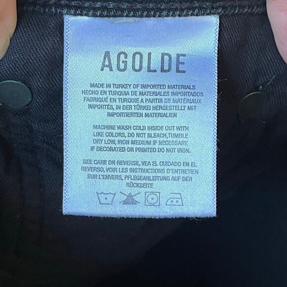 Agolde Women's Nico Jean High Rise Slim Fit Black Button Fly Size 27 - Picture 6 of 7